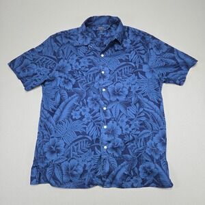 Polo Ralph Lauren Slim Fit‎ Blue Floral Hawaiian Aloha Shirt Men's Large